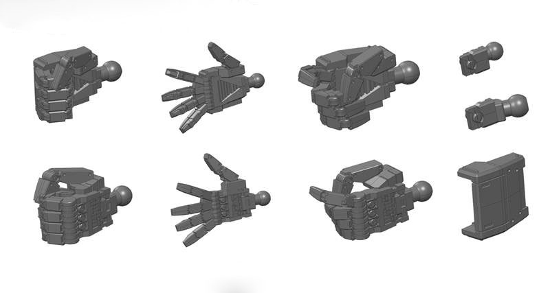 1/144 Builders' Parts: EFSF MS Hand 01 (Dark Gray ver) - Click Image to Close