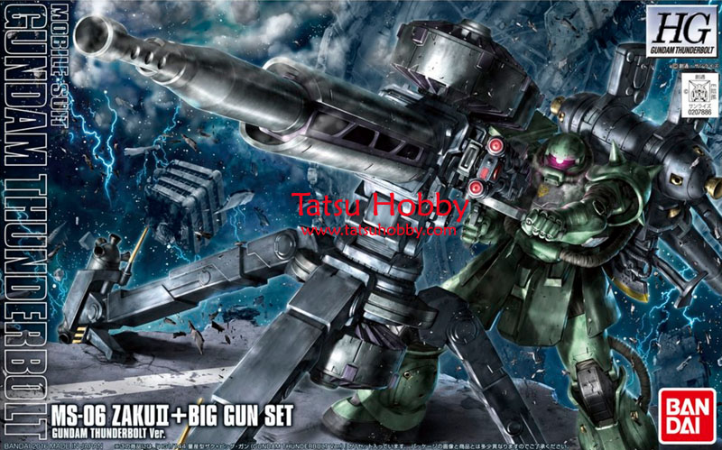 HGUC Zaku II & Big Gun Thunderbolt (Anime Color ver) - Click Image to Close