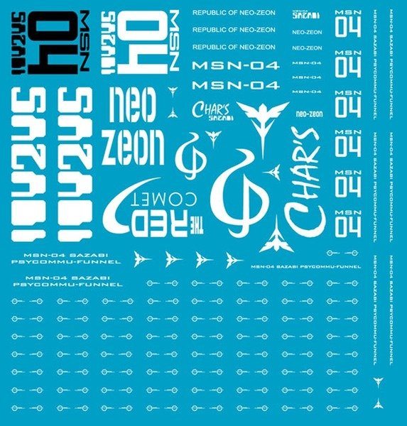 1/144 HGUC Sazabi Waterslide Decal (b) - Click Image to Close